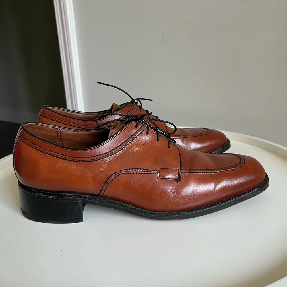 Freeman Free-Flex Brown Leather Derby Shoes Men’s 10.5 D Classic Dress